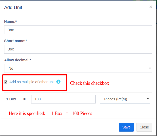 Multiple units - units of measurement